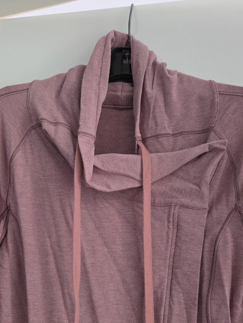 Lululemon Still Jacket Asymmetrical Wrap Drawstring Funnel Neck Pink Size 6 - Picture 3 of 3